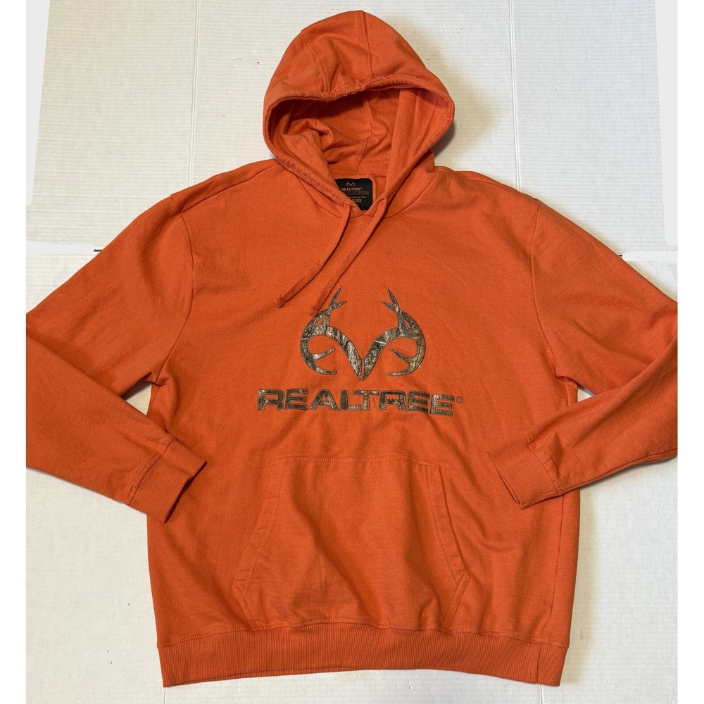 REALTREE‎ - Men's Blaze Orange Camo Logo Hunting Hoodie - Size X-Large - XL